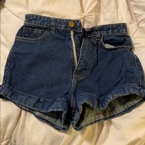 High waisted dark wash denim shorts size 2